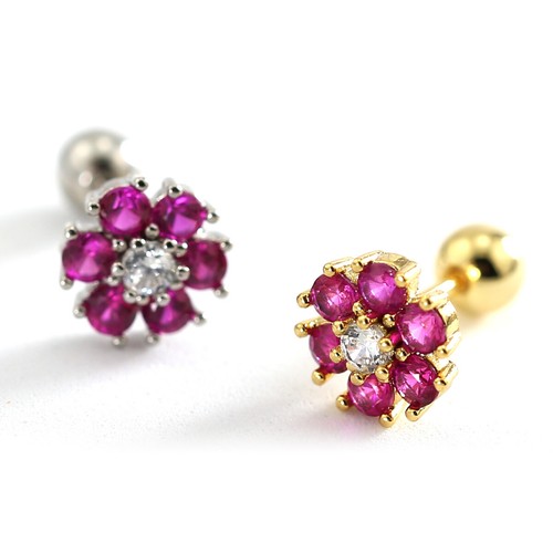 Color Gem Helix Conch Ear Climber Cartilage Ring Ball Bar Stud Piercing Earring - Picture 94 of 157