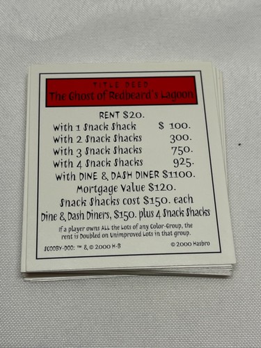 Scooby Doo Monopoly Fright Fest Edition Board Game Pieces Parts  - Picture 8 of 25
