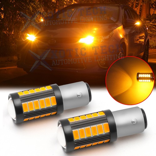 1157 2357 7528 LED Amber Yellow DRL Turn Signal Parking Side Marker Light Bulbs - Bild 1 von 12