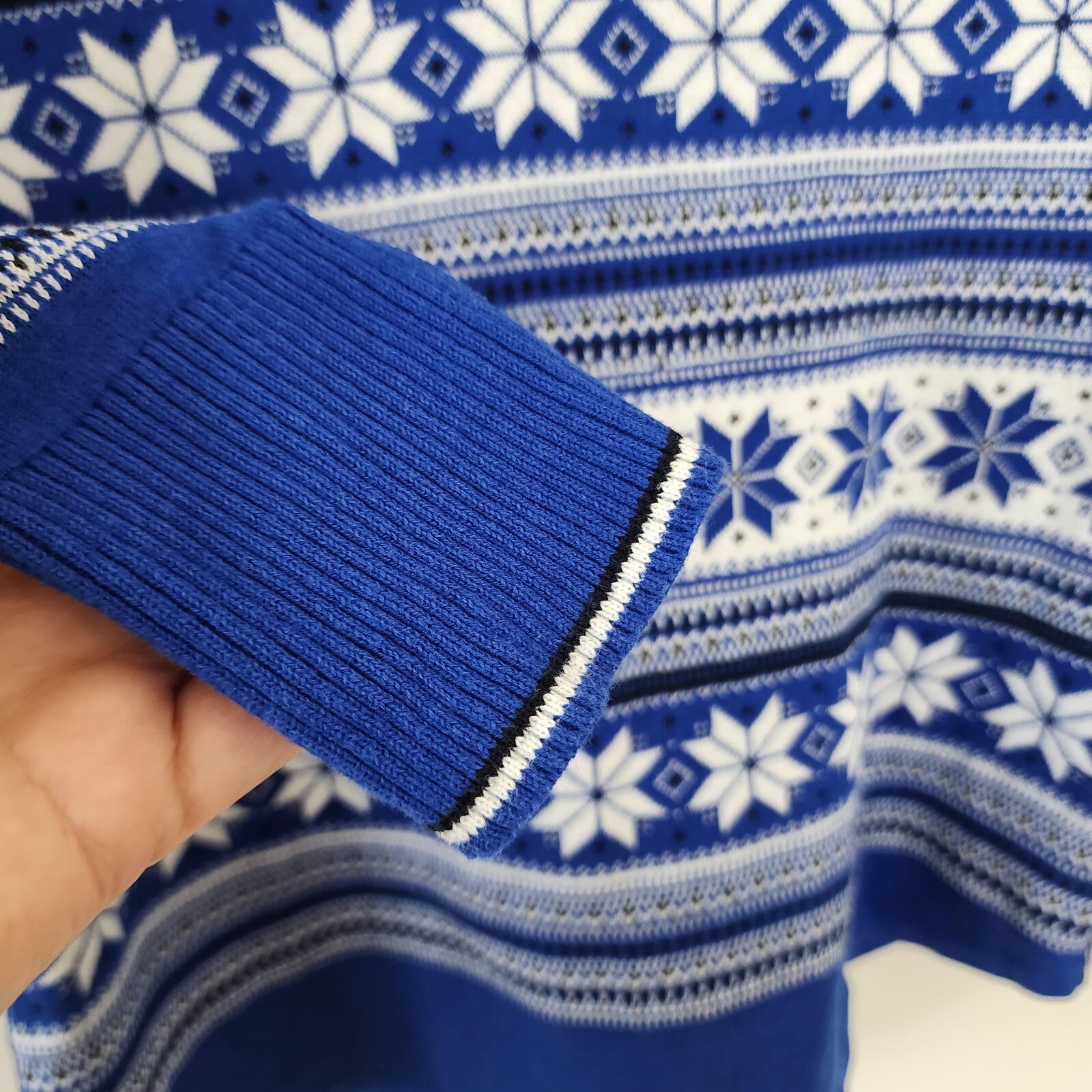 Talbots Half-Zip Snowflake Size Small Cotton Meri… - image 6