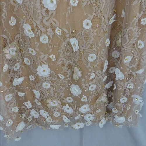 Mac Duggal 16 Dress Ivory Nude Sheer Floral Appliqué Sleeveless 67853 NWT - Picture 15 of 15