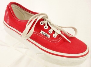 red and white platform vans