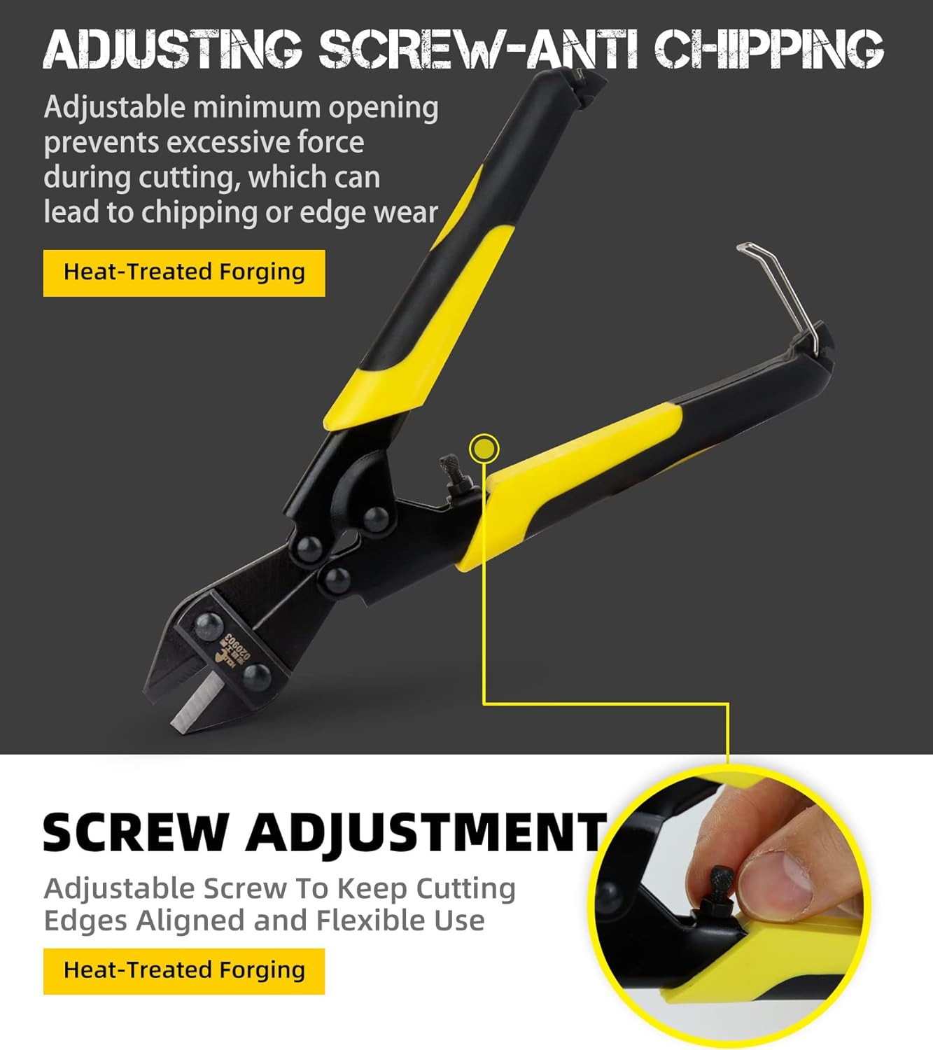 8" Bolt Cutter, Small Mini Bolt Cutter for Wire with Soft Rubber Grip, Chrome Mo