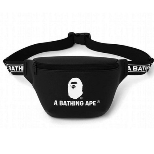 BAPE A Bathing Ape Sling Bag Belt Bag Crossbody PVC Black 2019 Spring Mag Gift - Picture 4 of 10