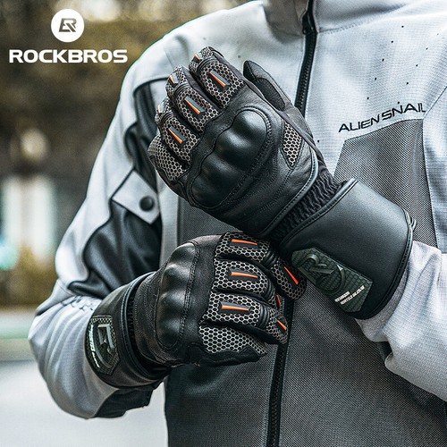 ROCKBROS Winter Motorcycle Gloves PU Fleece Keep Warm Windproof Cycling Gloves - Picture 10 of 12