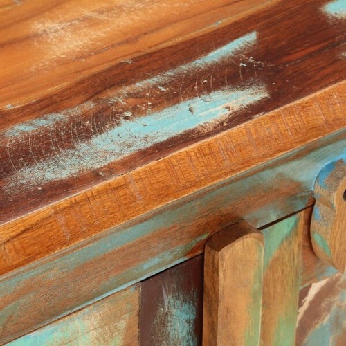 Rustic Charm: Reclaimed Solid Wood Sideboard with 2 Doors - Picture 7 of 9