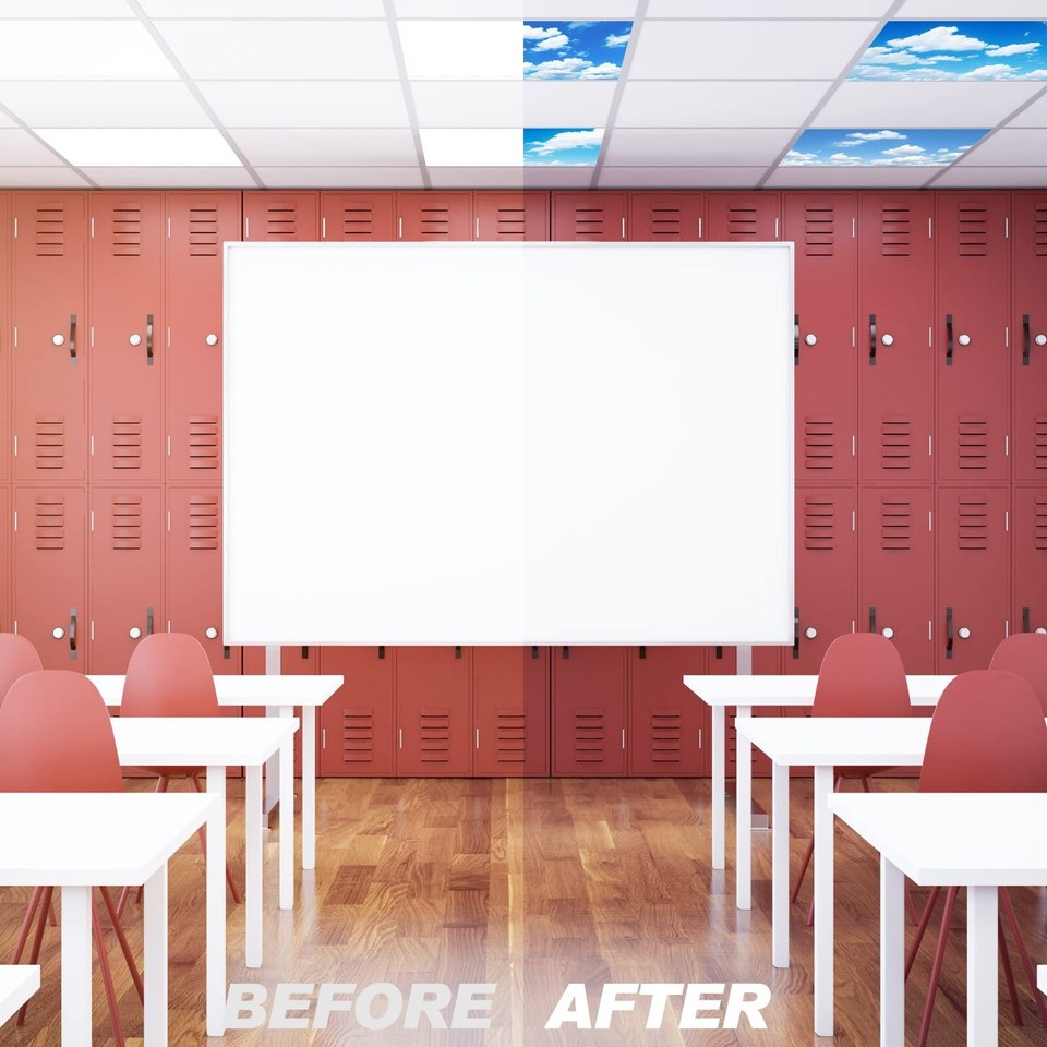 Amylove 8 Pcs Fluorescent Light Covers for Classroom Office Light