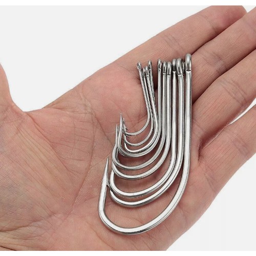 50pcs Stainless Steel Fishing Hooks O'Shaughnessy Forged Long Shank J Fish Hooks - Picture 25 of 36