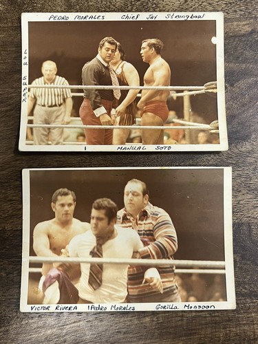 Vintage Pedro Morales Gorilla Monsoon Strongbow Type 1 Photos WWE WWF NWA AWA - Bild 1 von 4