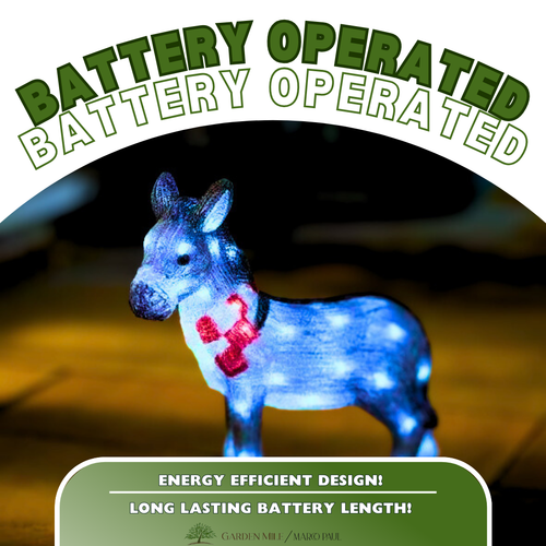 Belén Acrílico Navidad Burro Decoración LED Iluminar Animal Navidad Decoración - Imagen 10 de 24