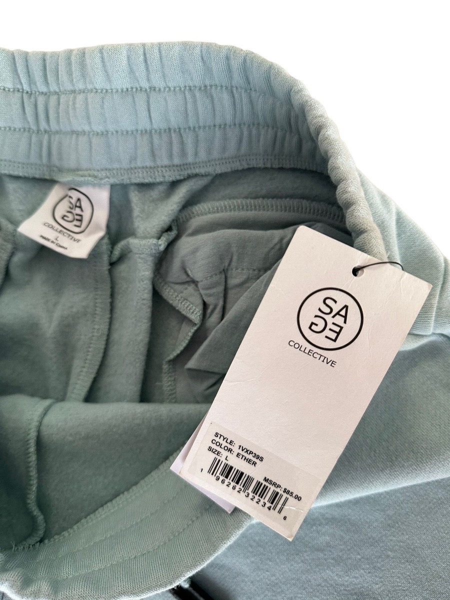 Sage Collective Women s Wide Leg Sweatpants Ankle Crop Raw Hem