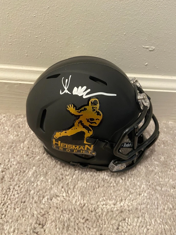 MARCUS ALLEN SIGNED HEISMAN MINI HELMET USC TROJANS OAKLAND RAIDERS CHIEFS JSA - Image 2 of 4