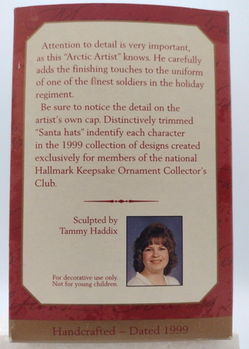 Hallmark Andenken Mitgliedschaft Ornament Arctic Artist Collectors Club 1999 - Bild 4 von 4
