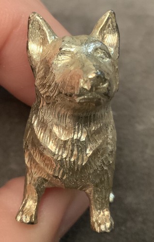 Vintage versilberte Figur eines Corgi Hundes 3,5 cm hoch & 4,8 cm lang - Bild 9 von 10