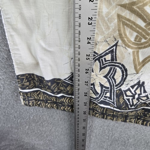 VINTAGE O'Neill Men Button Up Shirt XL Beige Geometric Tribal Print Hawaiian - Picture 7 of 10