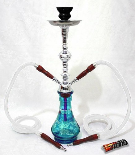 2 White Hose Hookah Sky Vase Glass Pipe Shisha NEW Free Charcol Best Buy Luxury - Foto 8 di 8