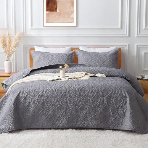 Cozy Ultrasonic Bed Coverlet Soft Lightweight Bedding Bedspread with Pillowcase - Picture 16 of 22