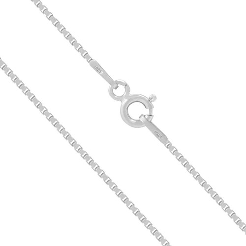Sterling Silver Italian Box 012 Chain Necklace 0.7mm Width 20" Brand New - 第 1/3 張圖片