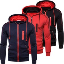 Hoodies Zipper Autumn Up Winter Mens Coat Zip Jacket Hooded Warm