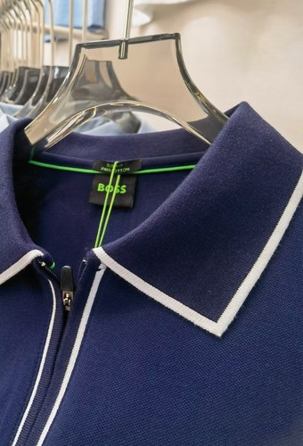 HUGO@ BOSS@ Mens Polo Shirt Short Sleeve Slim Fit Cotton Zip Neck - Picture 4 of 7