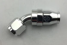W41P -6AN / 45 degree Hose End / reusable /Swivel 6 AN Fitting -6 POLISHED