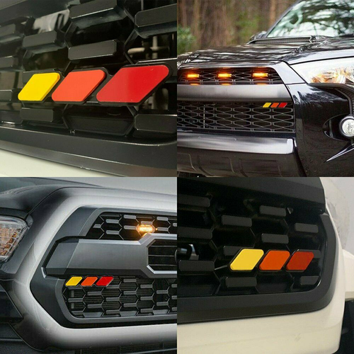 Tri-color 3 Grille Badge EMBLEM EOA For Toyota Tacoma 4Runner Tundra FJ RAV4 etc - 第 1/12 張圖片