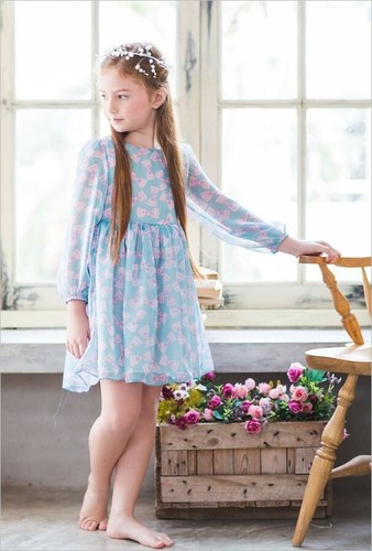 Toddler girl summer dress/ML Brand/ Long Sleeve Ruffle Print (Condition: New) - Picture 4 of 7