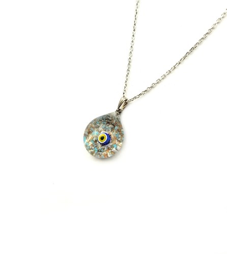 925 Sterling Silver Blue Evil Eye Necklace, Opal Necklace, Necklace for Women - Picture 8 of 12