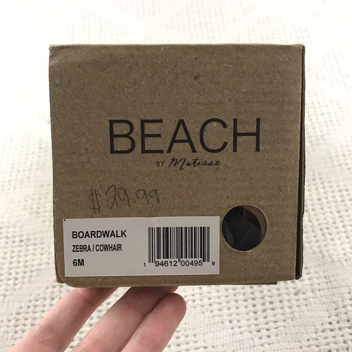 Beach by Matisse Zebra Print Cowhair Boardwalk Slide Sandals Size 6 *NIB - Picture 9 of 9