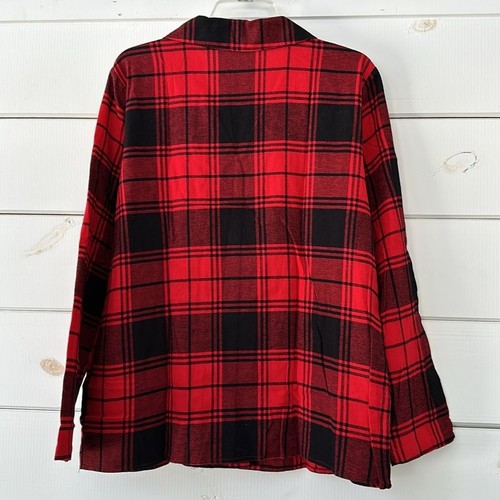 Sonoma Buffalo Plaid Flannel PJ Pajama Set NEW Red Black Large - Picture 7 of 14