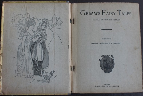 Rare Antique Old Book Grimm's Fairy Tales ~1900 Illustrated Walter Crane Magic ⭐ - Picture 4 of 24