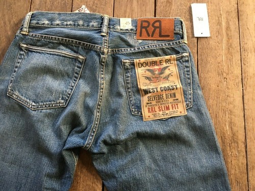 RRL Doble RL Para Hombre Slim Fit West Coast Jeans Ribete Japón Crisfield Lavado $490 - Imagen 5 de 12
