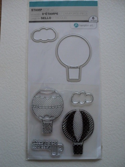HAMPTON ART CLEAR STAMPS & DIES SET ""HOT AIR BALLOON"" SC0789 BNIP