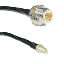 LMR195 Silver N FEMALE BULKHEAD to RP-SMA FEMALE Coax RF Cable USA Lot