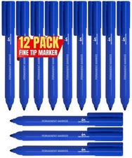 Blue Permanent Markers Fine Tip Marker Permanent Markers Water Resistant Blue...
