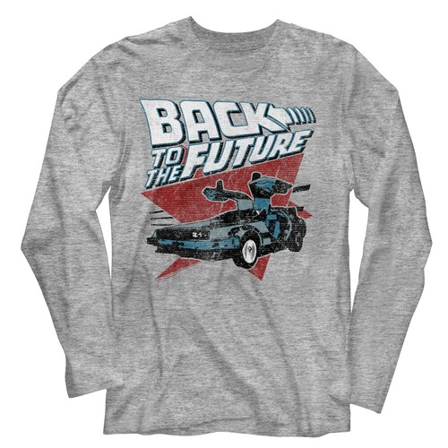 Back To The Future Movie Open Door Delorean Jump In Men's Long Sleeve T Shirt - Picture 1 of 3