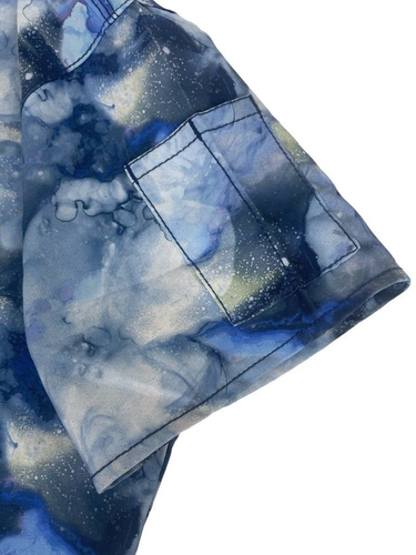 Carhartt Force Cross-Flex Modern Fit SS Scrub Top Watercolor Indigo Artsy S - Picture 5 of 12