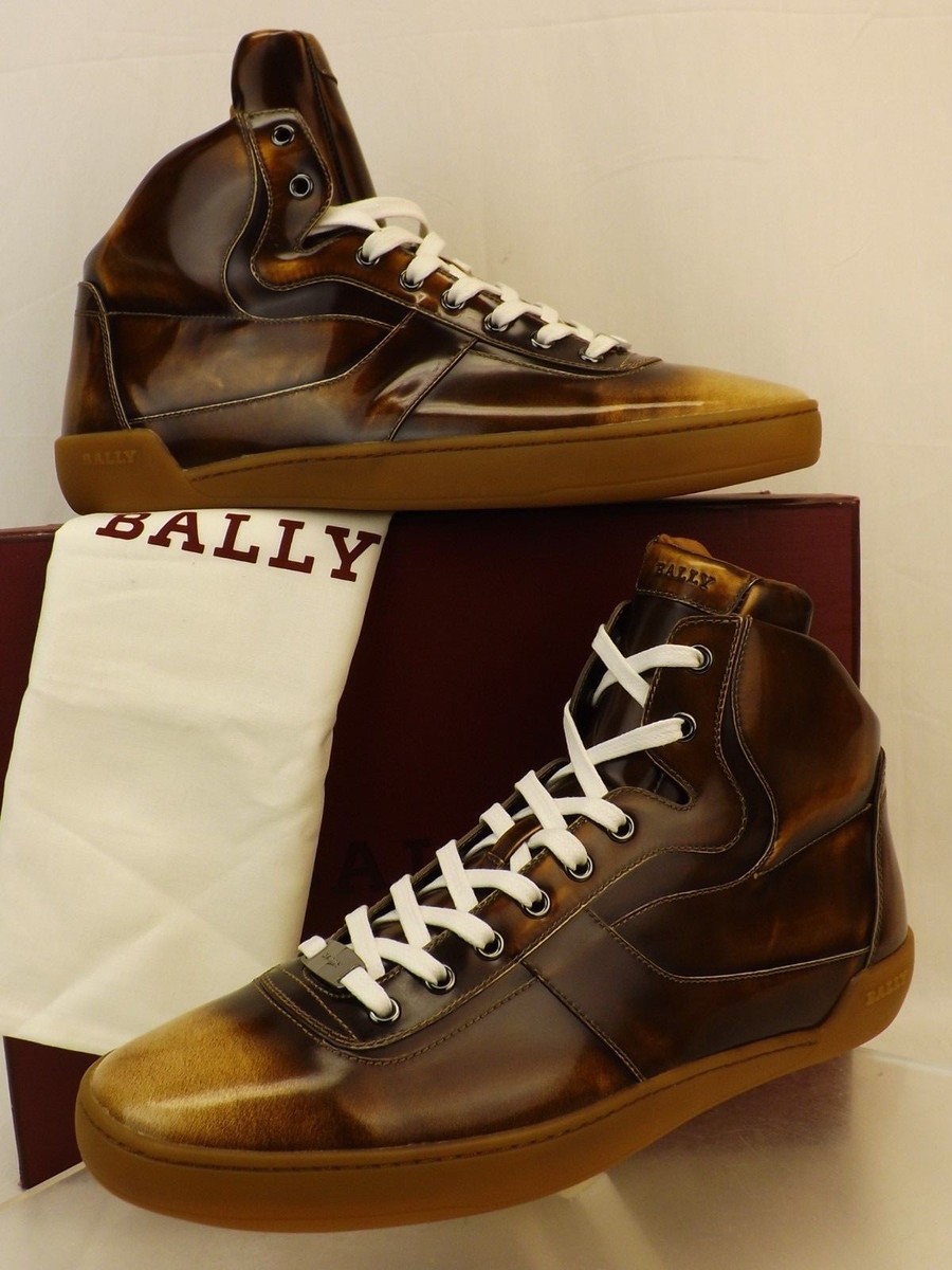 NIB BALLY EROY CUIR BRUSHED LEATHER LOGO HI TOP LACE UP SNEAKERS 8.5 D US 41.5 eBay
