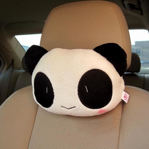 2x Asiento de Coche Reposacabezas Cabeza Cuello Reposacabezas Cojín Soporte Almohada Lindo Panda Viaje - Imagen 3 de 4