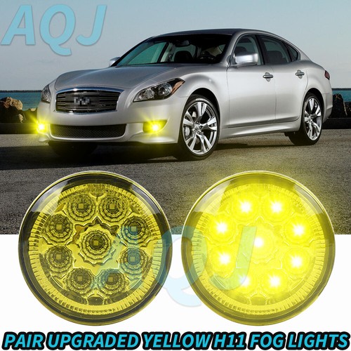 2pcs yellow Fog Light Lamp LED Replacement For Nissan Quest 2011-2015 2016 2017 - Imagen 4 de 14