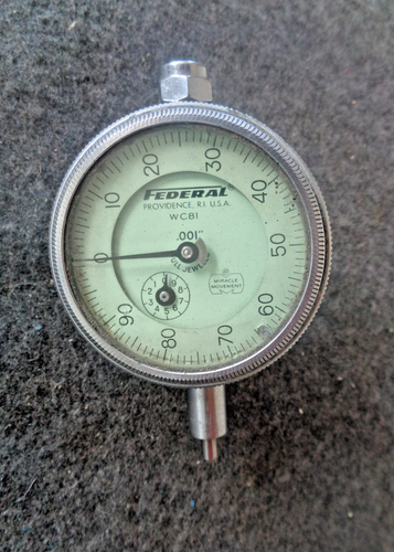 Federal WC81 Dial Indicator .001" Full Jeweled Miracle Movement Machinist Tool - Picture 1 of 7