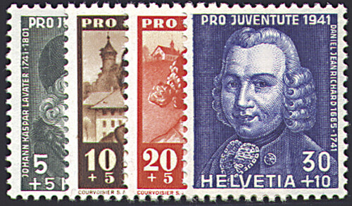 Schweiz Nr. 399-402 postfrisch ** MNH / gestempelt Pro Juventute 1941 Schweiz Nr. 399-402 postfrisch ** MNH / gestempelt Pro Juventute 1941