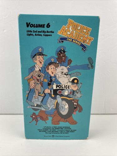 Police Academy Animated Cartoon VHS Vol. 6 Vintage Fat Boys Rap Title Song -Rare