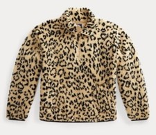 149 Polo RALPH LAUREN Girls XL 16 OCELOT Pullover Sweatshirt 1/4Zip Extra Large