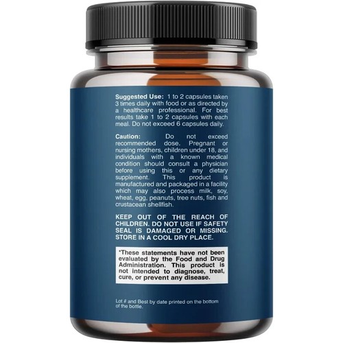 Cápsula de enzimas digestivas, incluyendo lipasa, amilasa y proteasa 60 cápsulas - Imagen 2 de 12