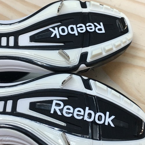 Reebok Shoes Womens 7 Baseball Cleats Black Faux Leather Lace Up Round Toe Low - Picture 14 of 17