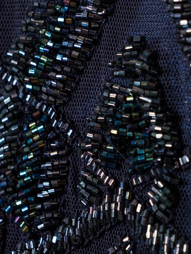 Theia Couture Black Fully Beaded Evening Gown - Size 8 BEAUTIFUL! + FREE SHIP - Picture 2 of 4