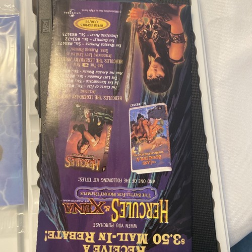 Hercules & Xena Movie The Battle for Mount Olympus VHS Clamshell, 1998 Rare Card - Picture 6 of 6