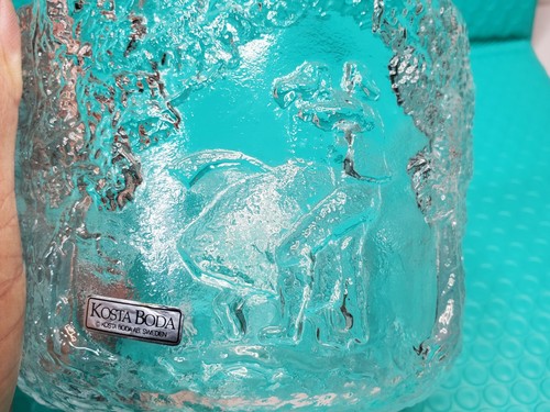 Kosta Boda RHAPSODY Glass Wedding Dancers 5" Clear Bowl - Ljung Made in Sweden - Picture 3 of 6
