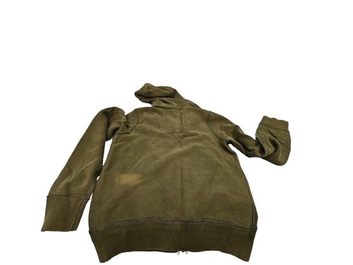 Abercrombie & Fitch NY Hoodie Mens Large Distressed Full Zip Waffle Army Green - Picture 7 of 11